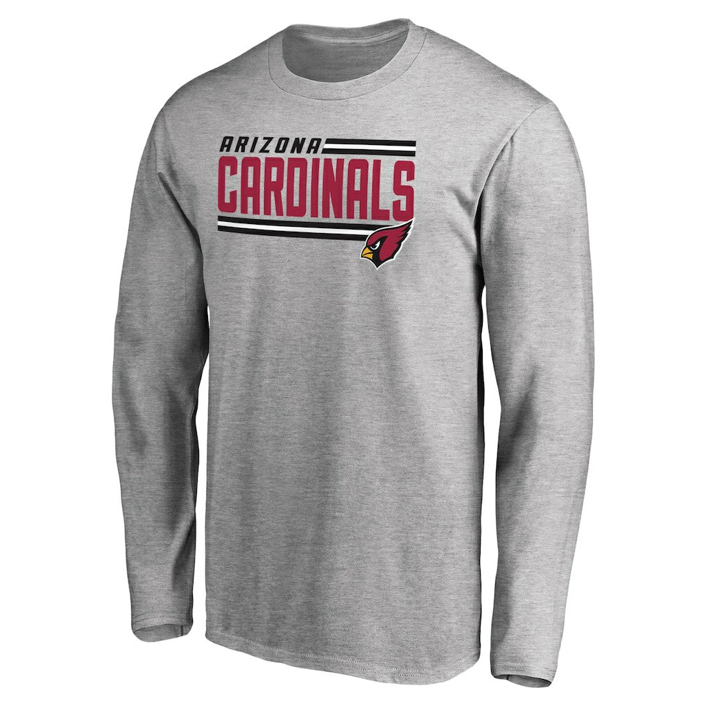 Arizona Cardinals Iconic Collection On Side Stripe Long Sleeve T-Shirt Ash