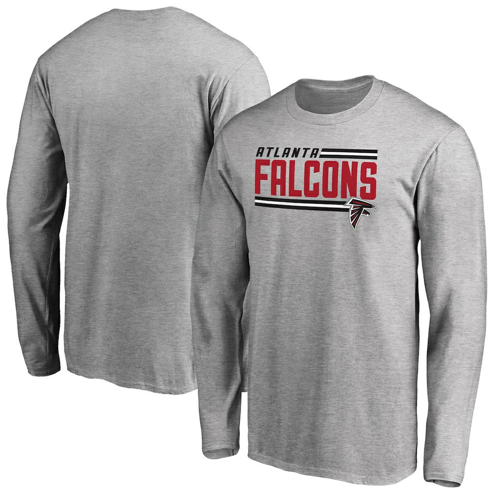 Atlanta Falcons Iconic Collection On Side Stripe Long Sleeve T-Shirt Ash