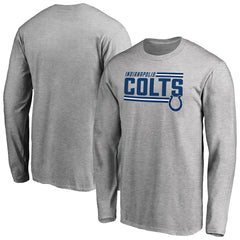 Indianapolis Colts Iconic Collection On Side Stripe Long Sleeve T-Shirt Ash