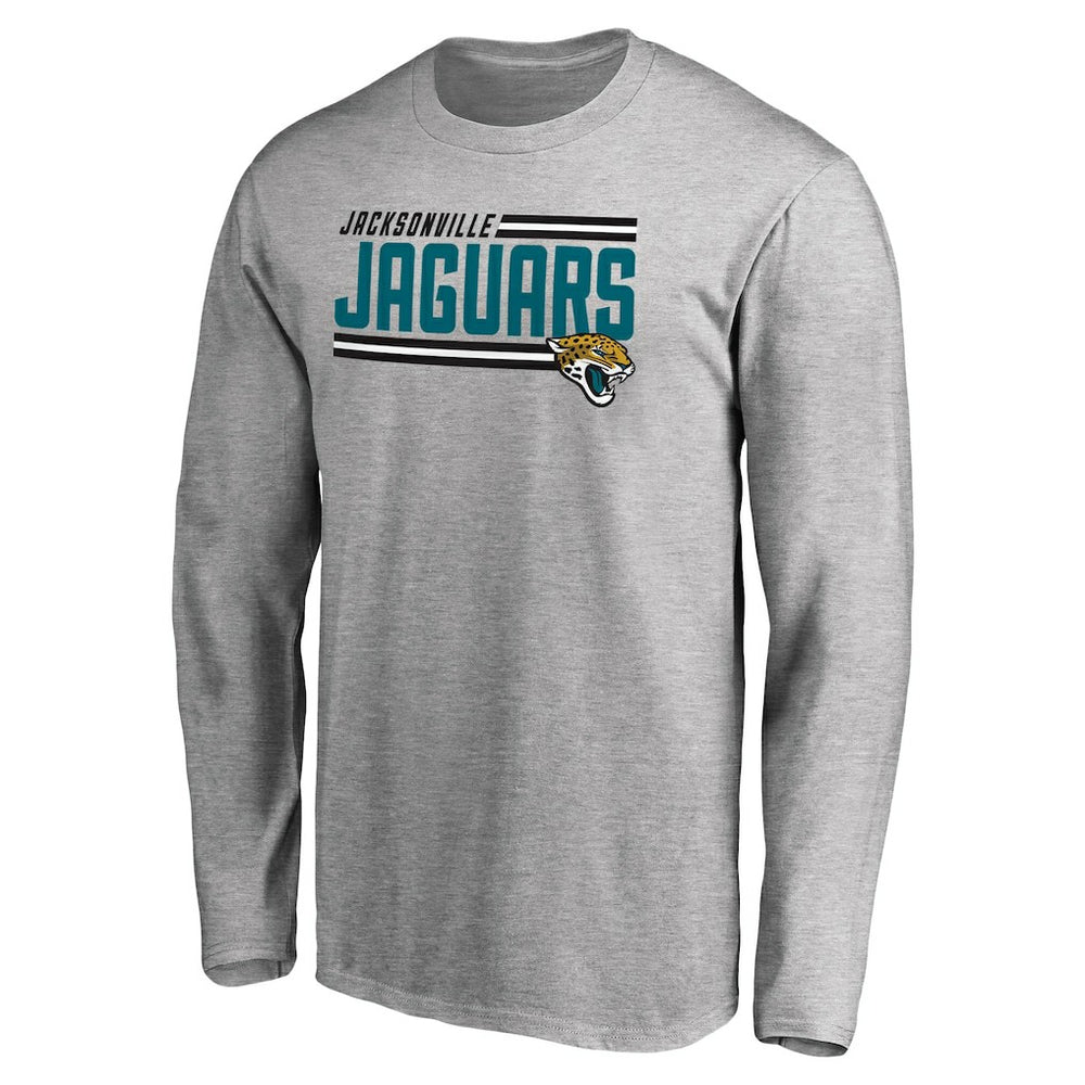 Jacksonville Jaguars Iconic Collection On Side Stripe Long Sleeve T-Shirt Ash