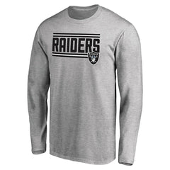 Las Vegas Raiders Iconic Collection On Side Stripe Long Sleeve T-Shirt Ash