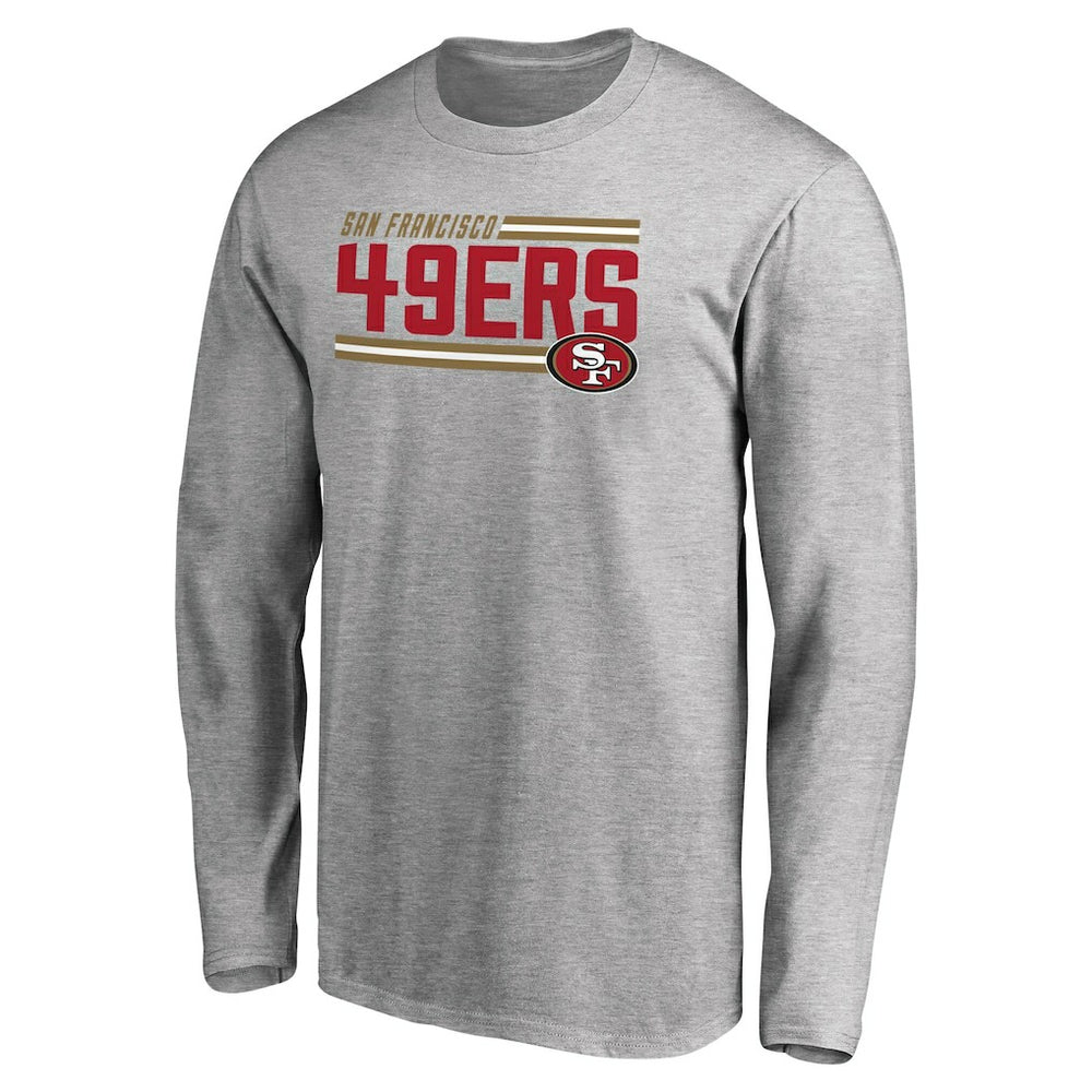 San Francisco 49ers Iconic Collection On Side Stripe Long Sleeve T-Shirt Ash