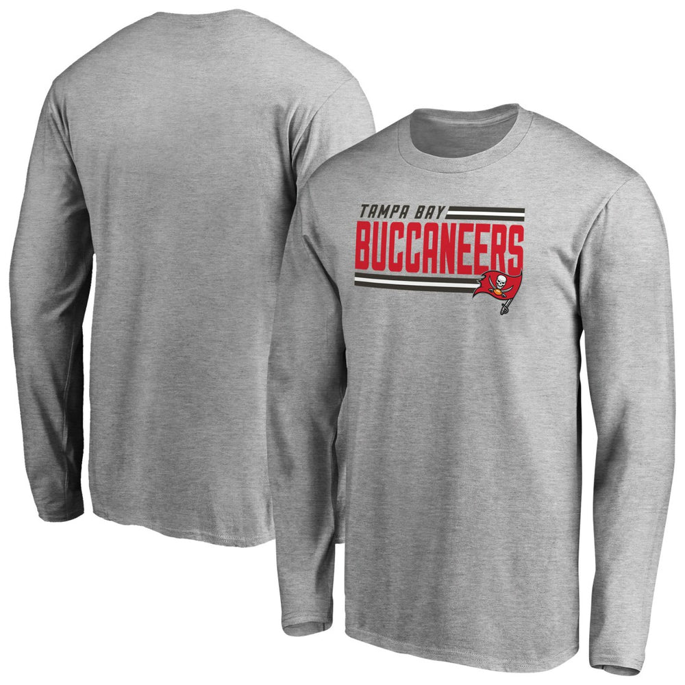 Tampa Bay Buccaneers Iconic Collection On Side Stripe Long Sleeve T-Shirt Ash