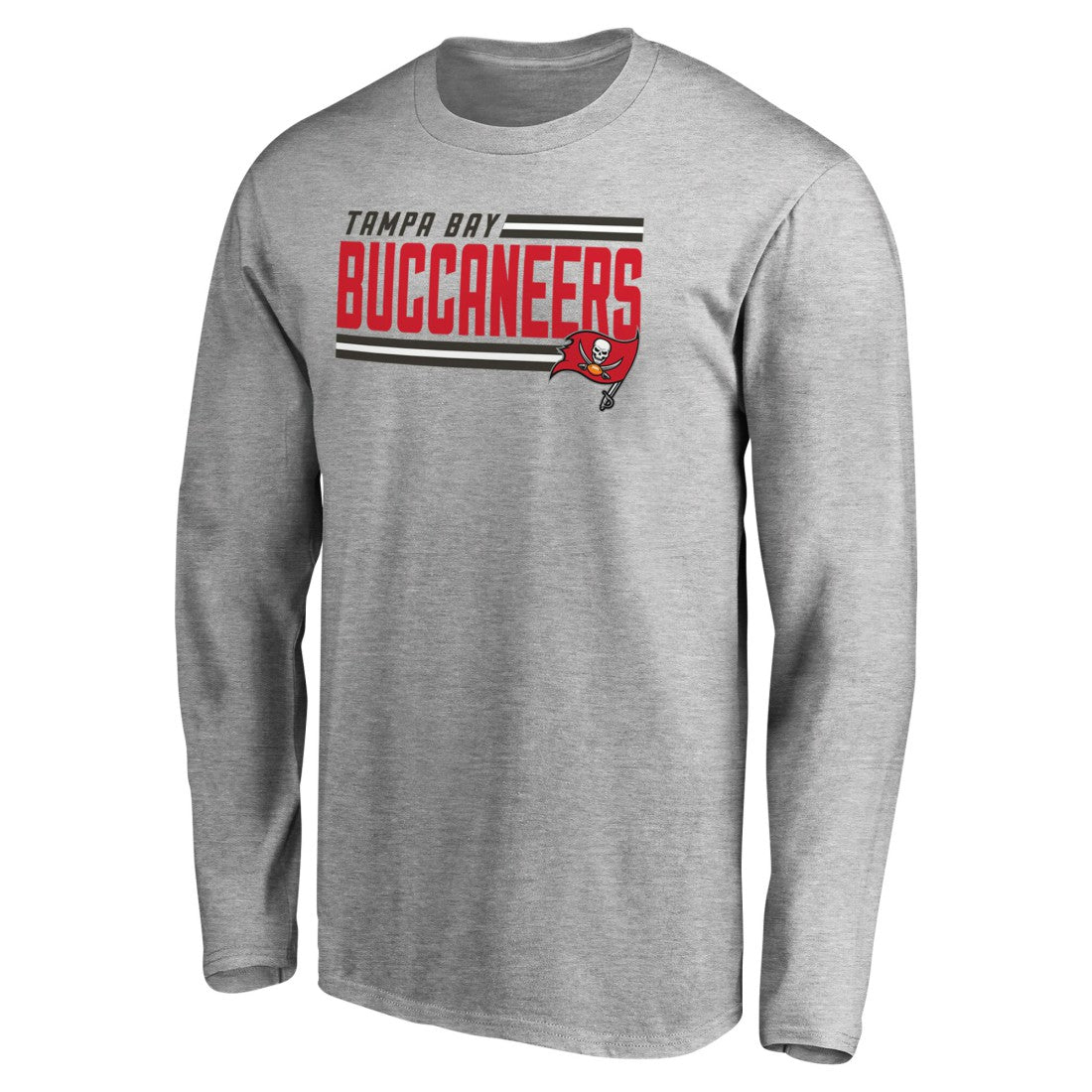 Tampa Bay Buccaneers Iconic Collection On Side Stripe Long Sleeve T-Shirt Ash