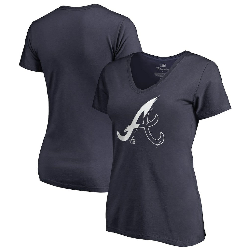 Atlanta Braves Women's X-Ray V-Neck T-Shirt - Navy - MLB Online