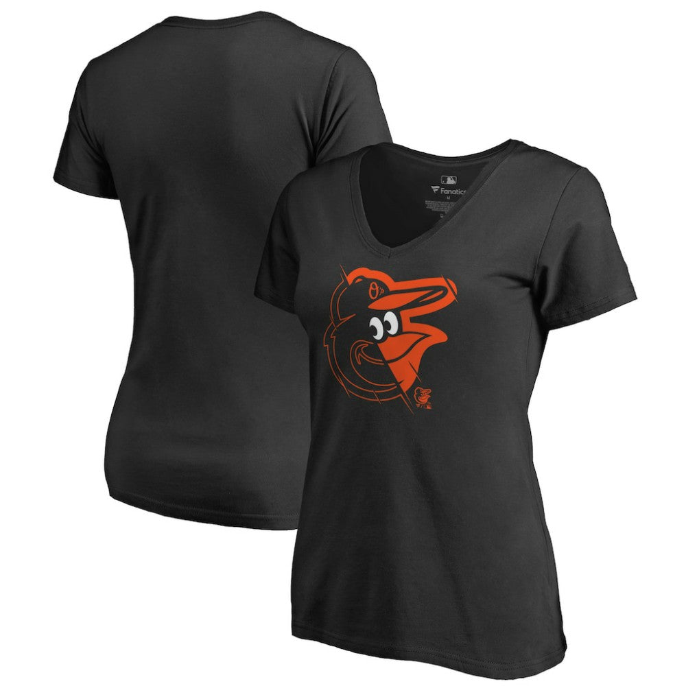 Baltimore Orioles Women's X-Ray V-Neck T-Shirt - Black - MLB on Sale