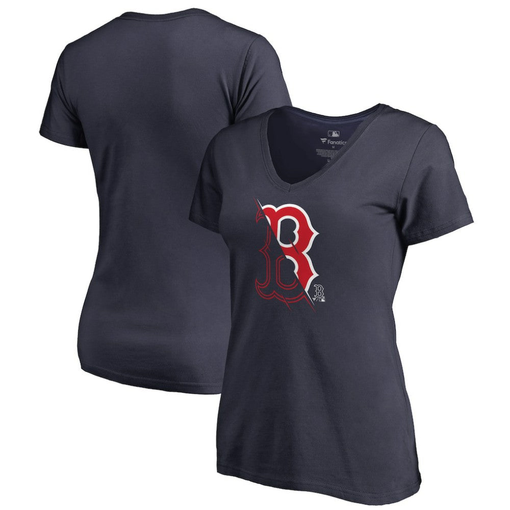 Boston Red Sox Women's X-Ray V-Neck T-Shirt - Navy - MLB Sale