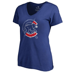 Chicago Cubs Women's X-Ray V-Neck T-Shirt - Royal - MLB Discount