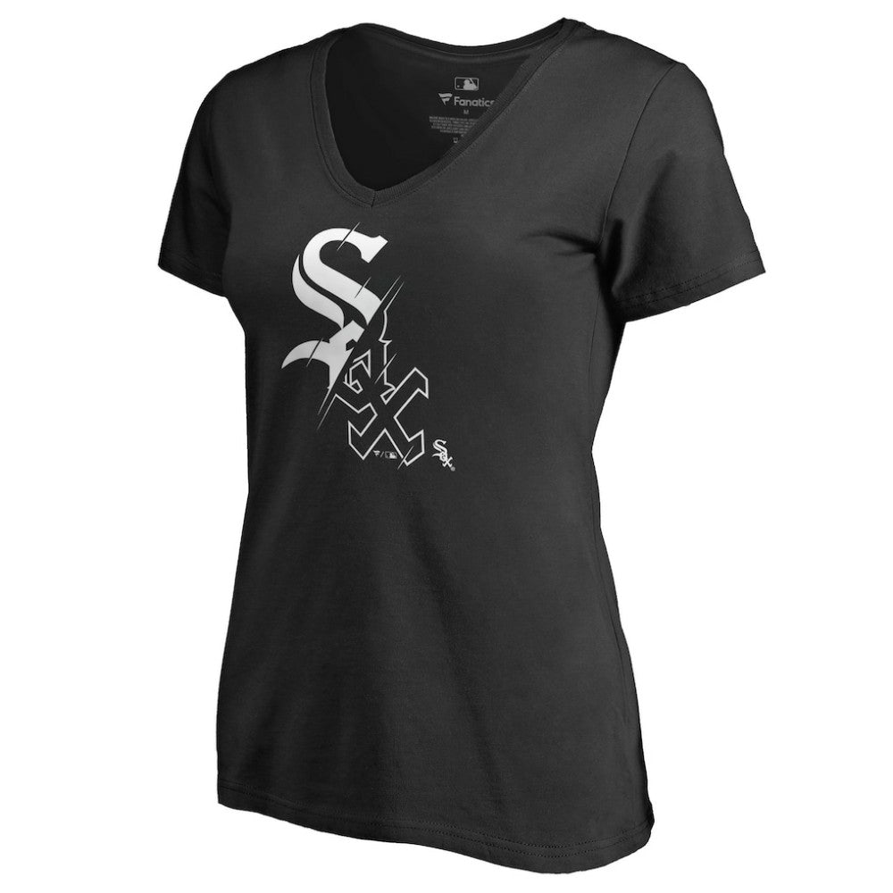 Chicago White Sox Women's X-Ray V-Neck T-Shirt - Black - MLB on Sale