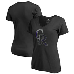 Colorado Rockies Women's X-Ray V-Neck T-Shirt - Black - MLB Sale