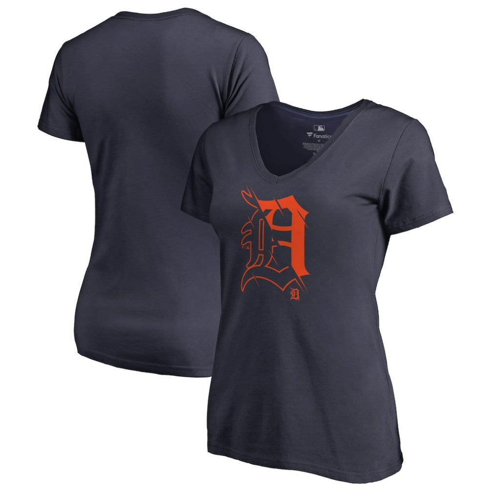 Detroit Tigers Women's X-Ray V-Neck T-Shirt - Navy - MLB Online