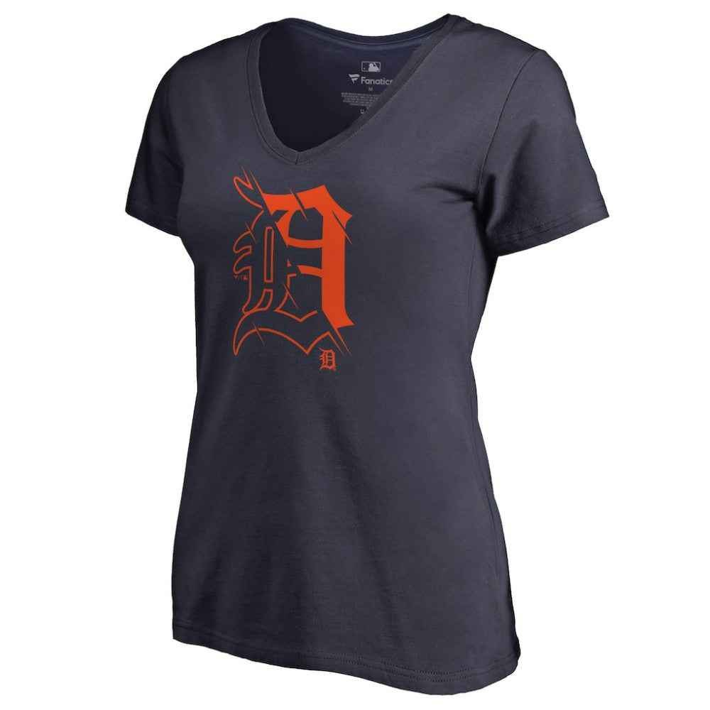 Detroit Tigers Women's X-Ray V-Neck T-Shirt - Navy - MLB Online