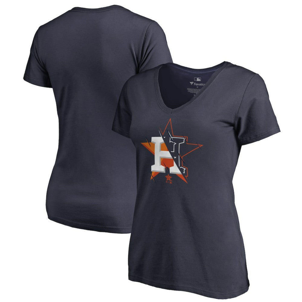 Houston Astros Women's X-Ray V-Neck T-Shirt - Navy - MLB Sale