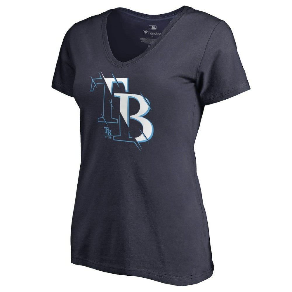 Tampa Bay Rays Women's X-Ray V-Neck T-Shirt - Navy - MLB Discount