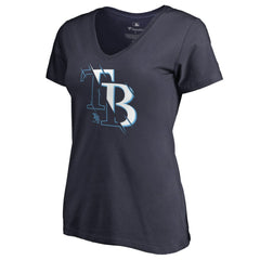 Tampa Bay Rays Women's X-Ray V-Neck T-Shirt - Navy - MLB Discount