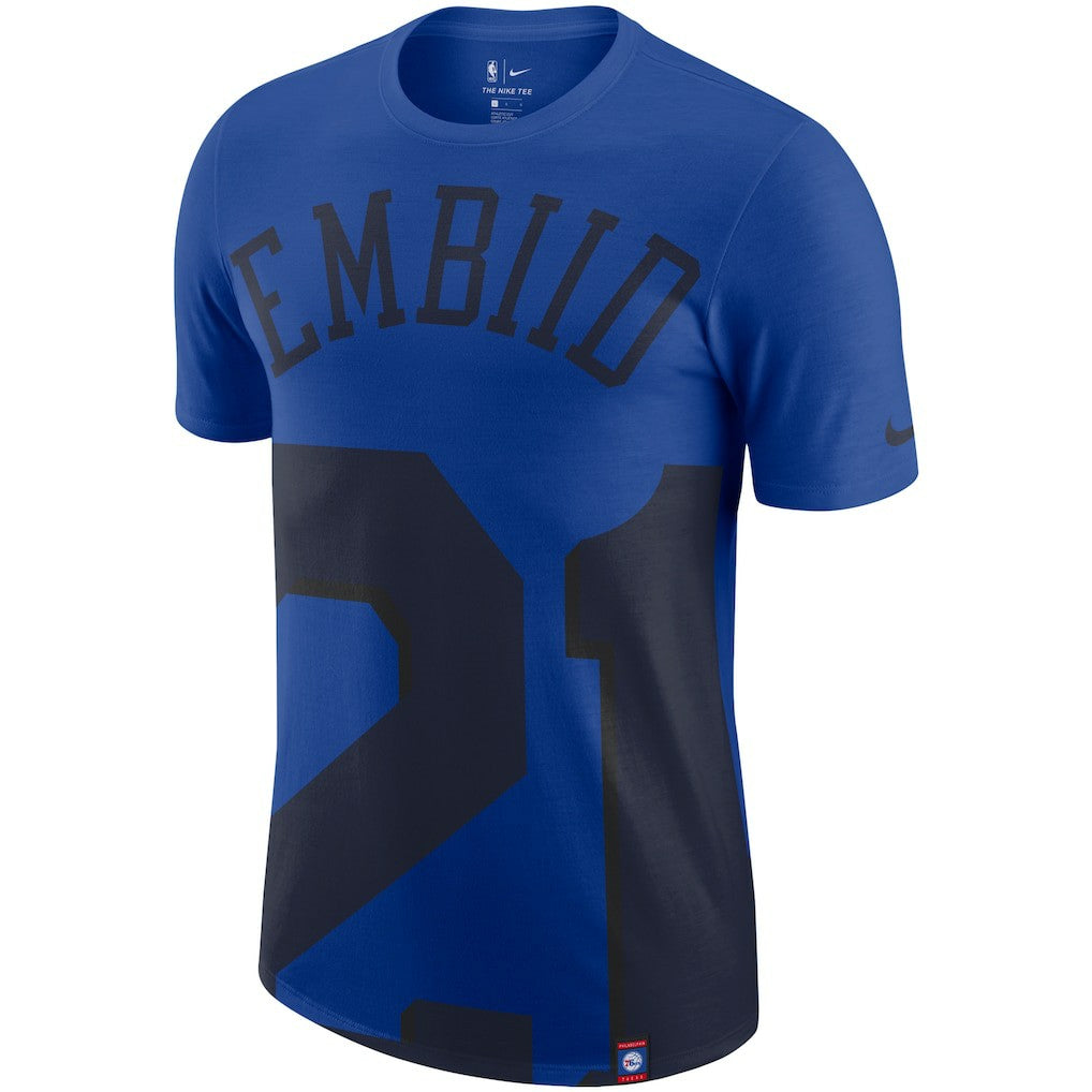 Joel Embiid Philadelphia 76ers Oversized Name & Number T-Shirt Royal | Nike Near Me