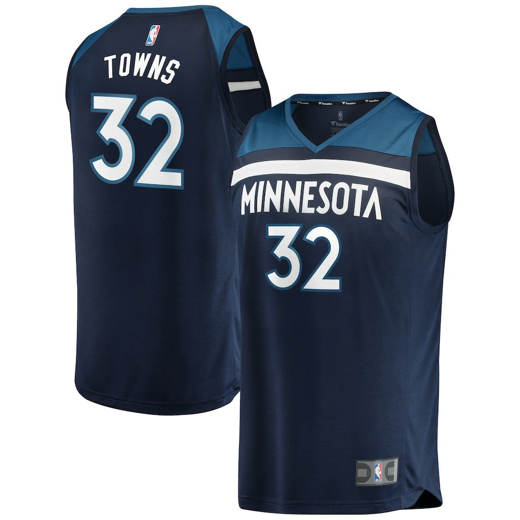 Karl-Anthony Towns Minnesota Timberwolves Fast Break Replica Player Jersey Navy Icon Edition | Fanatics Lifestyle