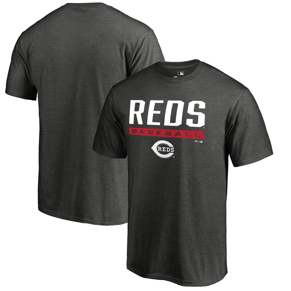 Cincinnati Reds Win Stripe T-Shirt - Ash - MLB Discount