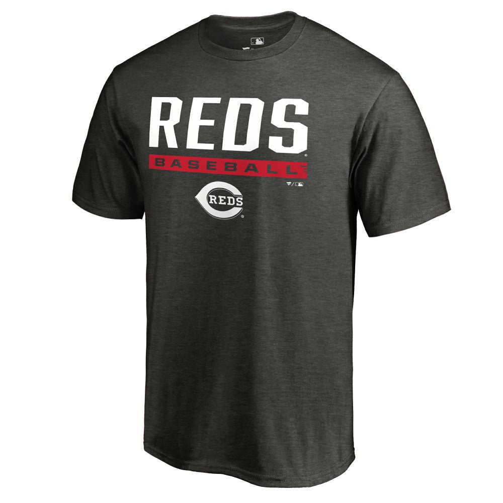 Cincinnati Reds Win Stripe T-Shirt - Ash - MLB Discount