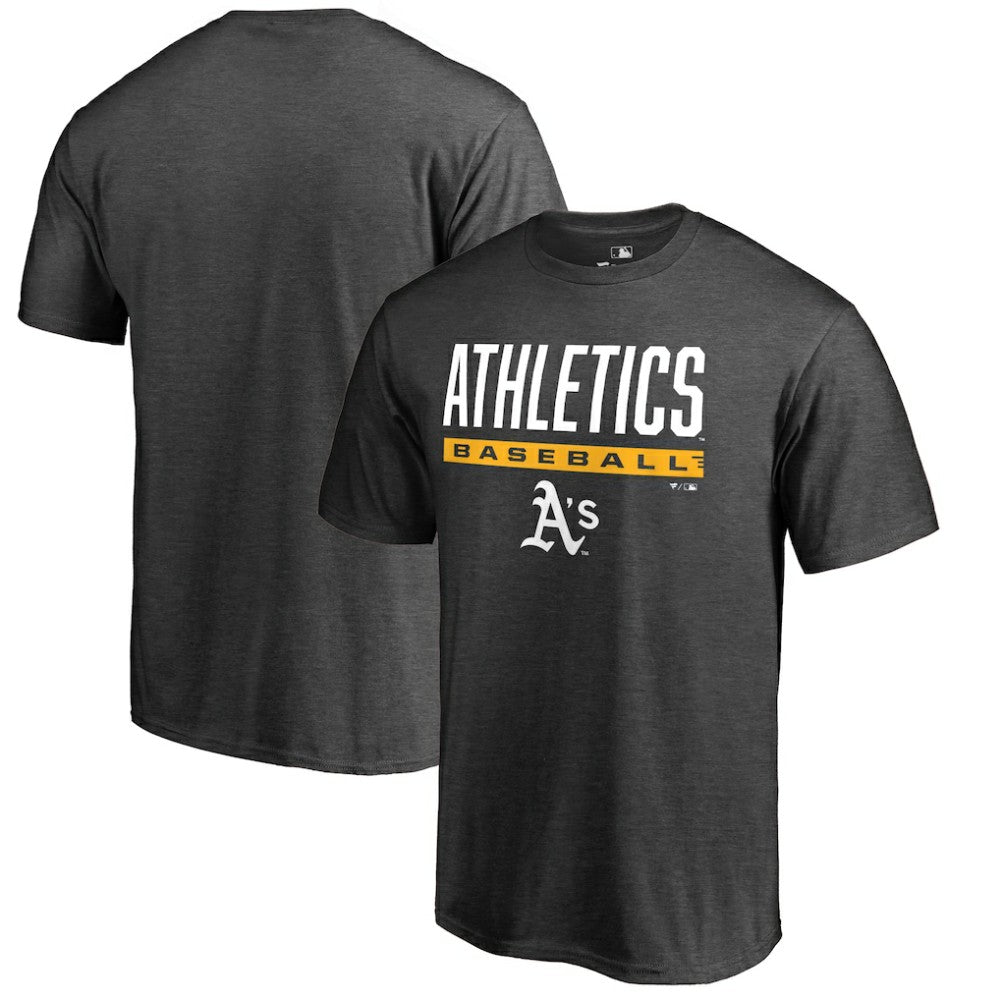 Athletics Win Stripe T-Shirt - Ash - MLB Online