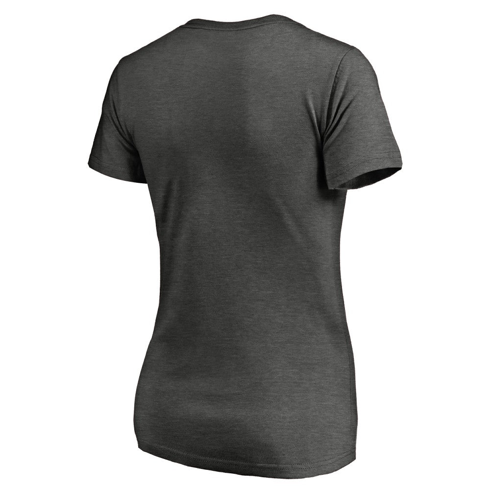 St. Louis Cardinals Women's Win Stripe V-Neck T-Shirt - Ash - MLB Discount