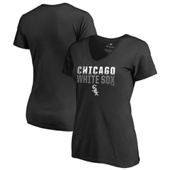 Chicago White Sox Women's Fade Out V-Neck T-Shirt - Black - MLB Lifestyle