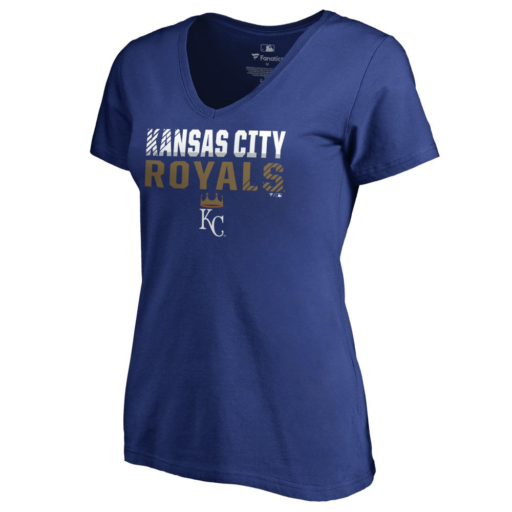 Kansas City Royals Women's Fade Out V-Neck T-Shirt - Royal - MLB Sale