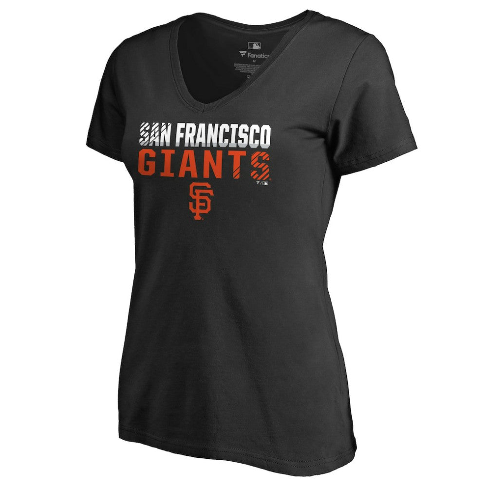 San Francisco Giants Women's Fade Out V-Neck T-Shirt - Black - MLB on Sale