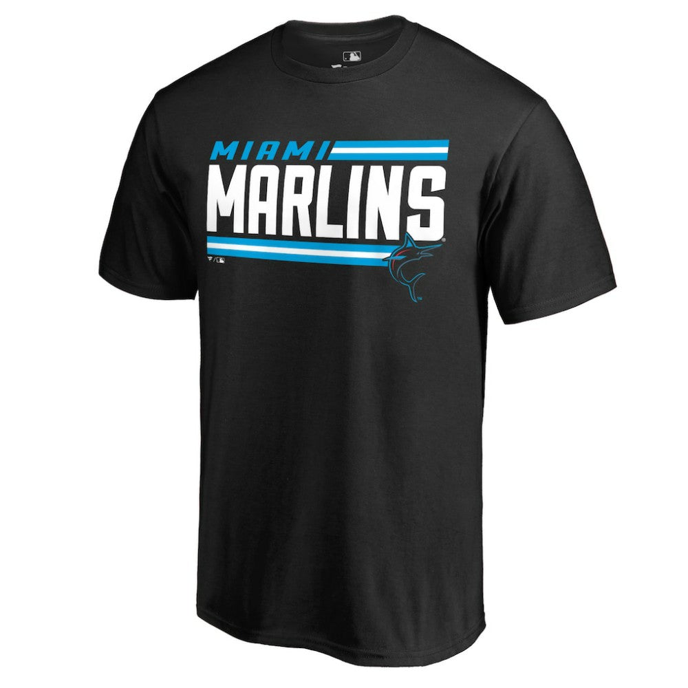 Miami Marlins Onside Stripe T-Shirt - Black - MLB on Sale