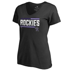 Colorado Rockies Women's Onside Stripe V-Neck T-Shirt - Black - MLB Online