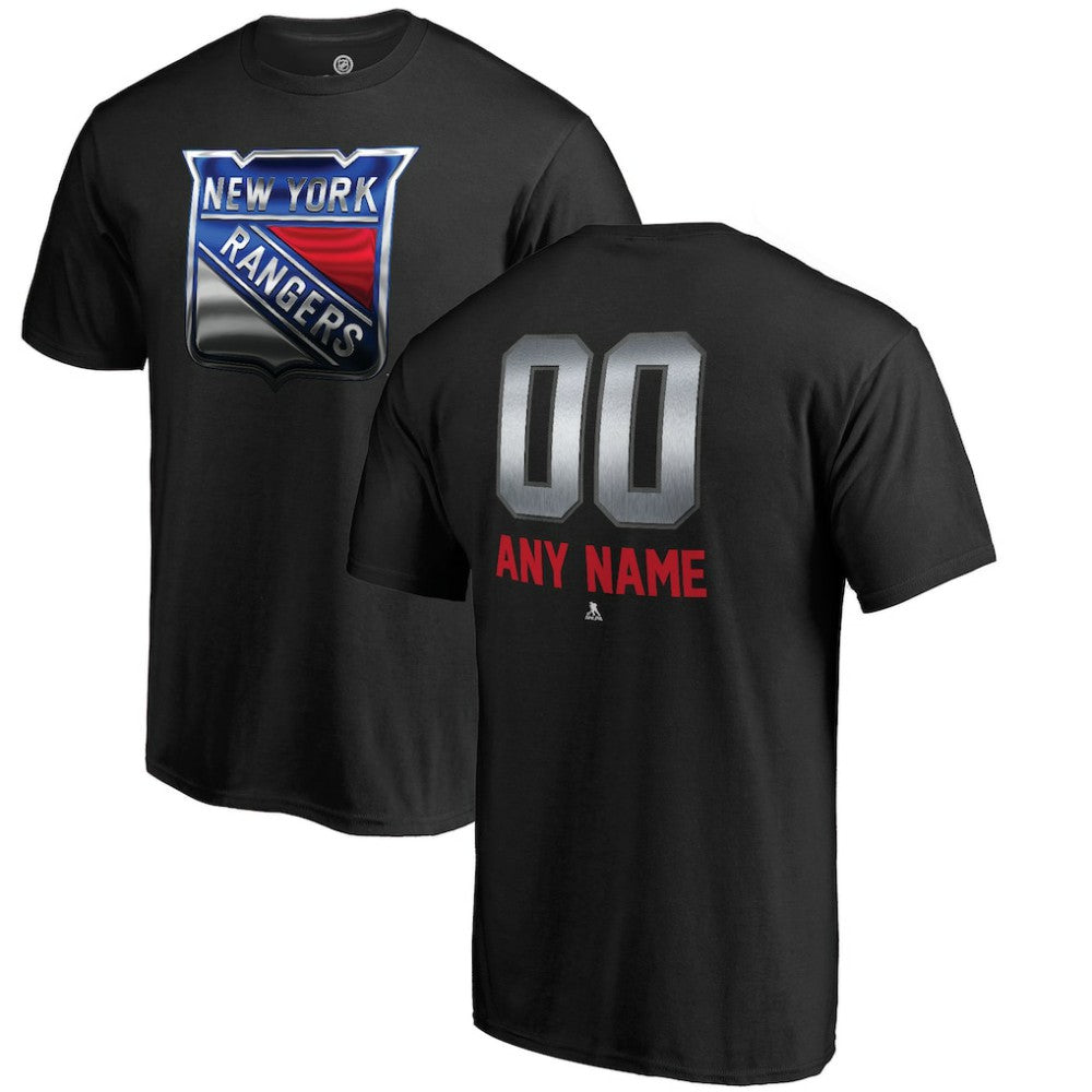 New York Rangers Personalized Midnight Mascot T-Shirt - Black - NHL 3025235