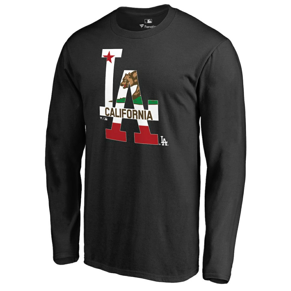 Los Angeles Dodgers Hometown Collection Cali Flag Long Sleeve T-Shirt - Black - MLB on Sale