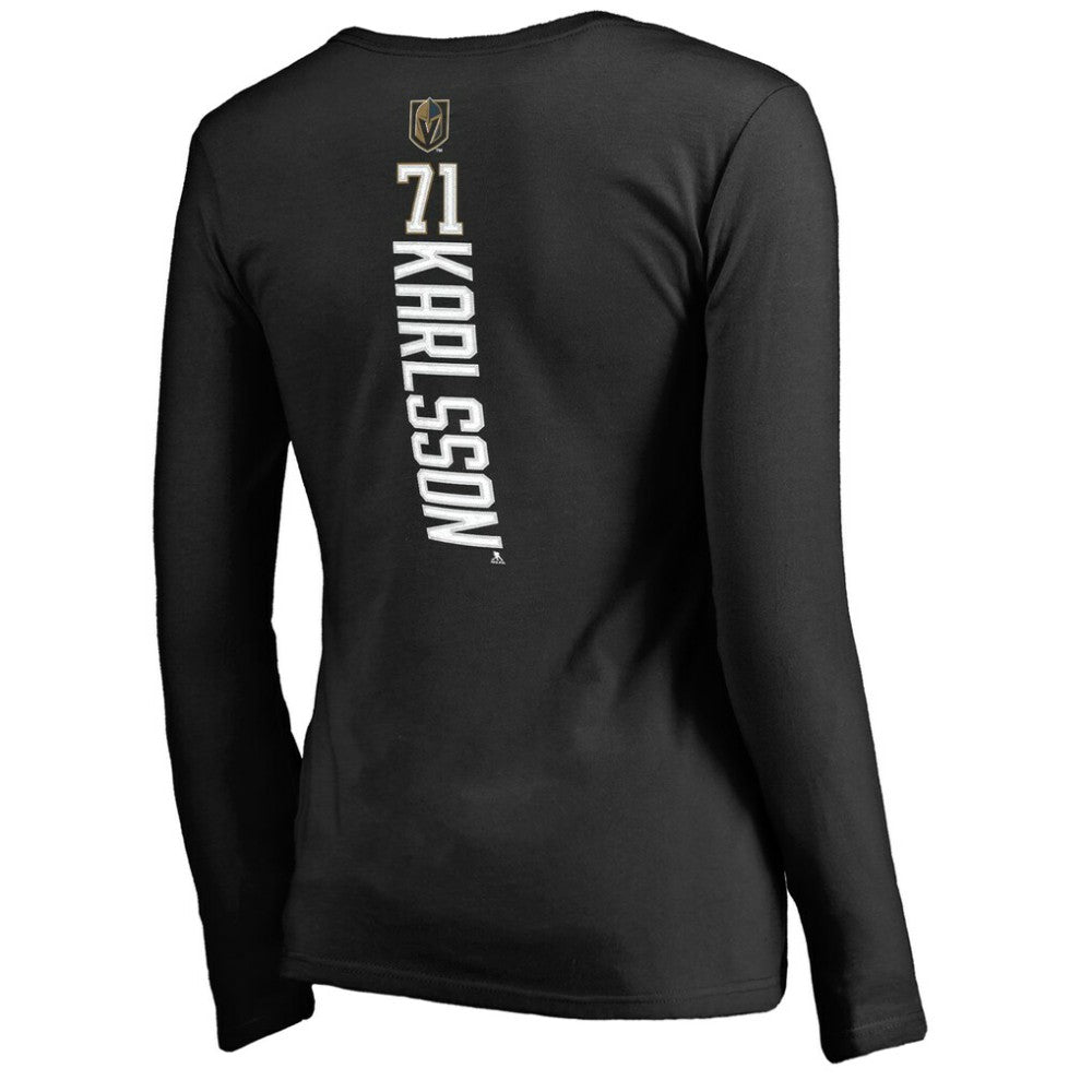 William Karlsson Vegas Golden Knights Women's Backer V-Neck Long Sleeve T-Shirt - Black - NHL 3043007