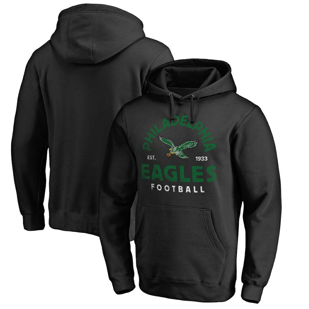 Philadelphia Eagles Timeless Collection Vintage Arch Pullover Hoodie Black