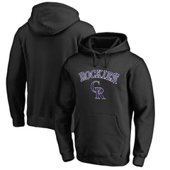 Colorado Rockies Team Lockup Fitted Pullover Hoodie - Black - MLB on Sale