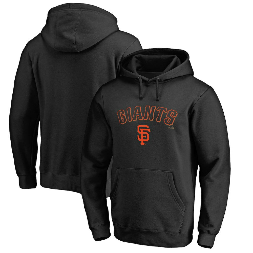San Francisco Giants Team Lockup Fitted Pullover Hoodie - Black - MLB on Sale