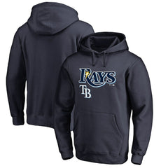 Tampa Bay Rays Team Lockup Fitted Pullover Hoodie - Navy - MLB Discount