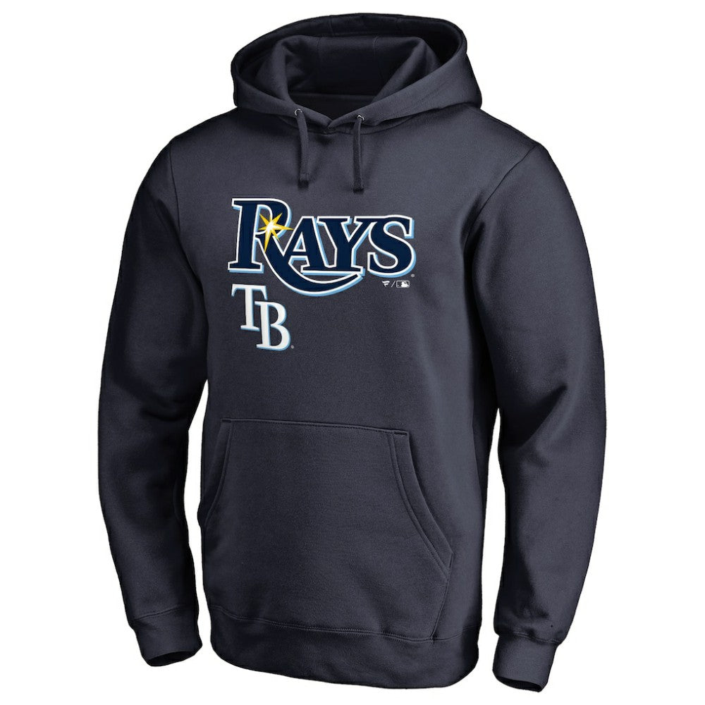Tampa Bay Rays Team Lockup Fitted Pullover Hoodie - Navy - MLB Discount