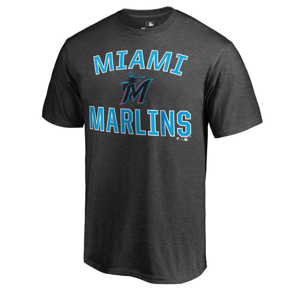 Miami Marlins Core Basics Victory Arch T-Shirt - Heathered Gray - MLB on Sale