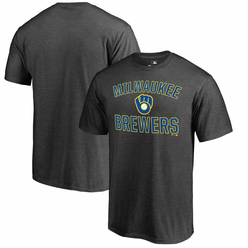 Milwaukee Brewers Core Basics Victory Arch T-Shirt - Heathered Gray - MLB Sale