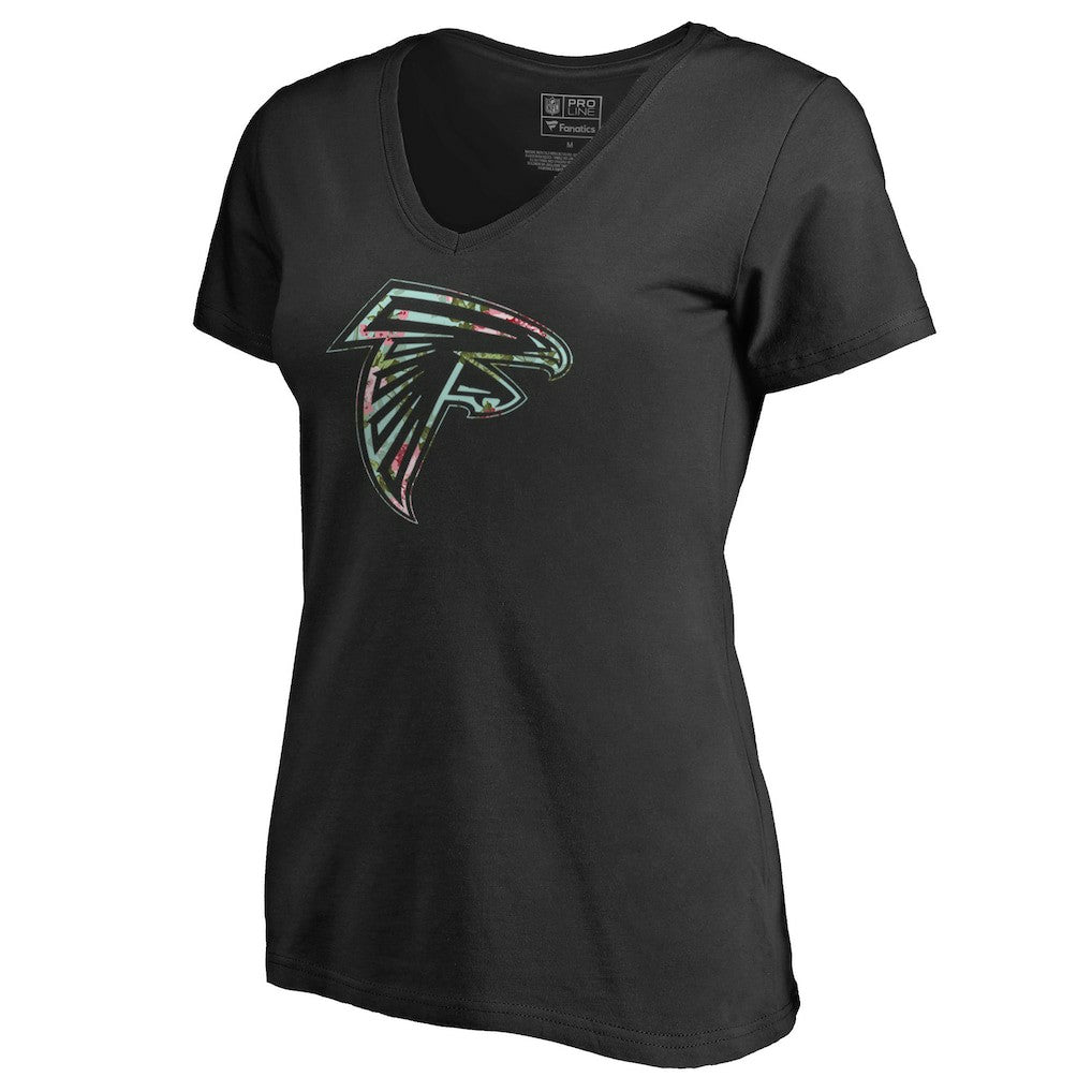 Atlanta Falcons Women's Lovely V-Neck T-Shirt Black