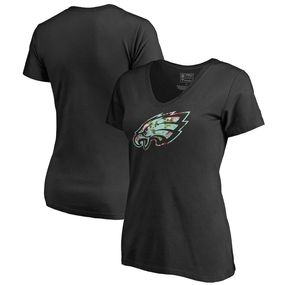 Philadelphia Eagles Women's Lovely V-Neck T-Shirt Black
