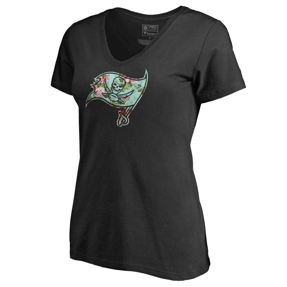 Tampa Bay Buccaneers Women's Lovely V-Neck T-Shirt Black