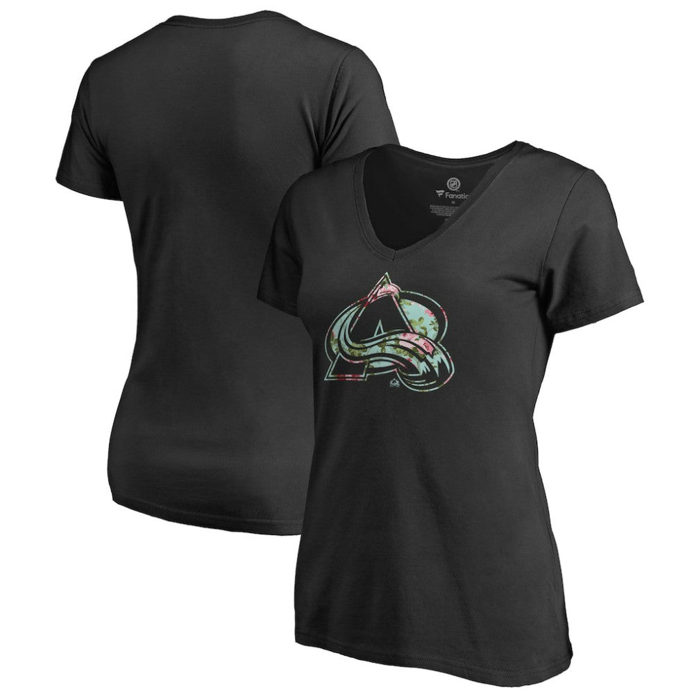 Colorado Avalanche Women's Lovely V-Neck T-Shirt - Black - NHL 3074443
