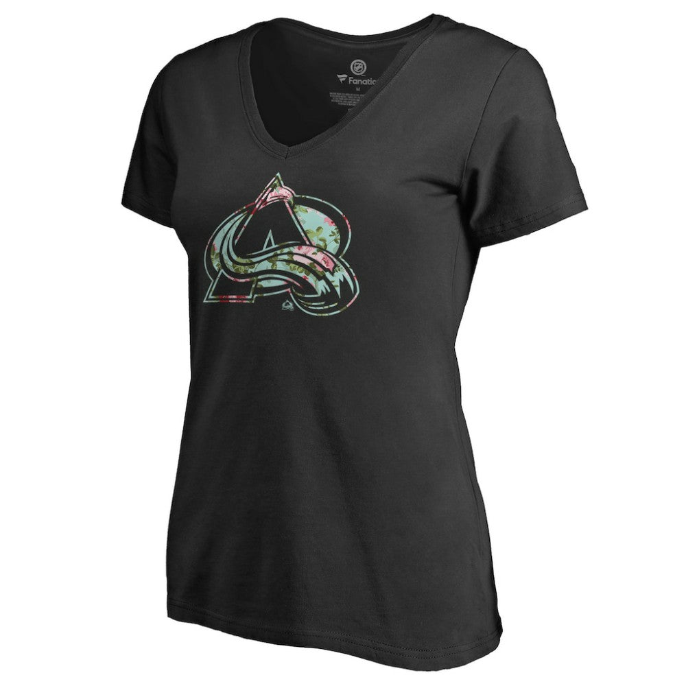 Colorado Avalanche Women's Lovely V-Neck T-Shirt - Black - NHL 3074443