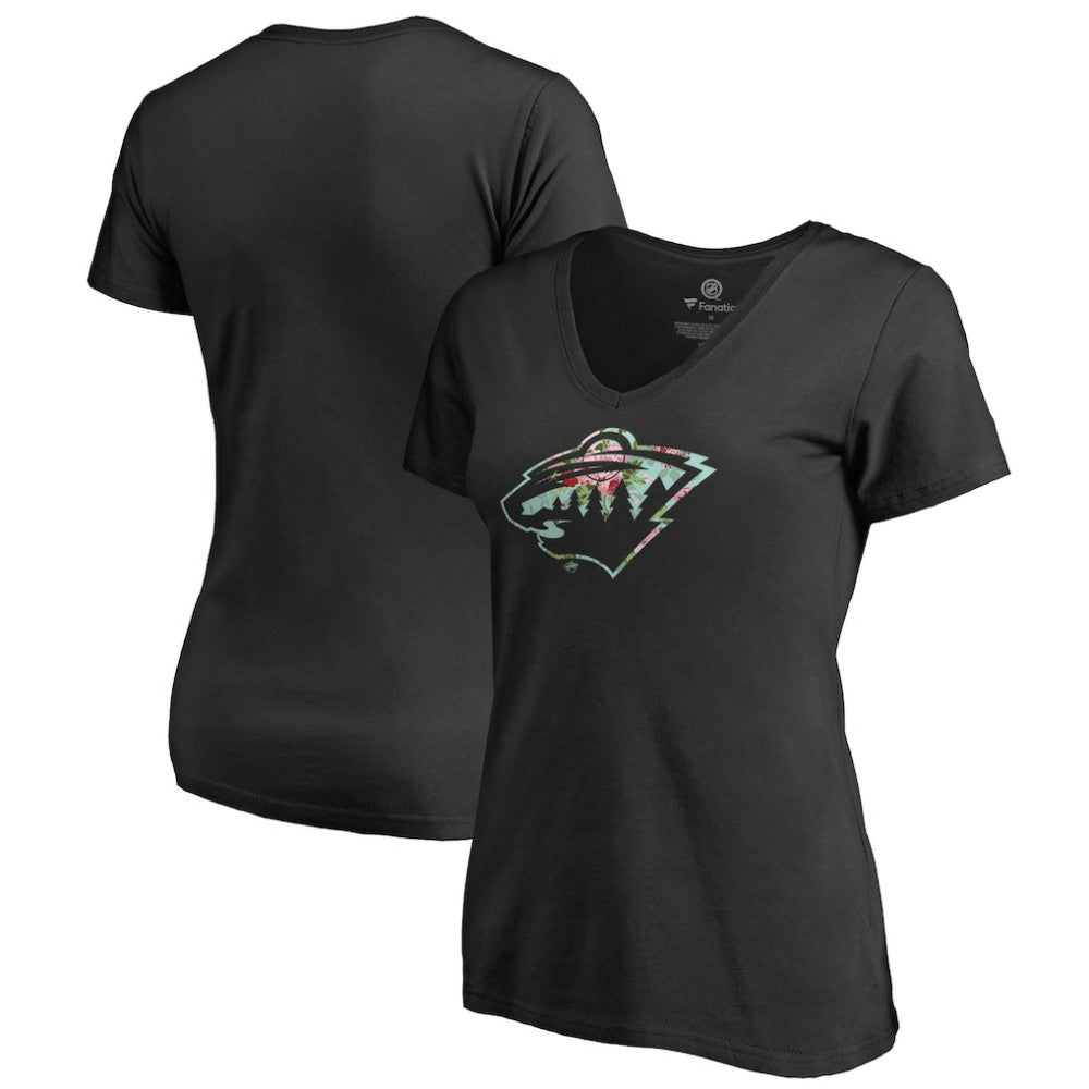 Minnesota Wild Women's Lovely V-Neck T-Shirt - Black - NHL 3074451