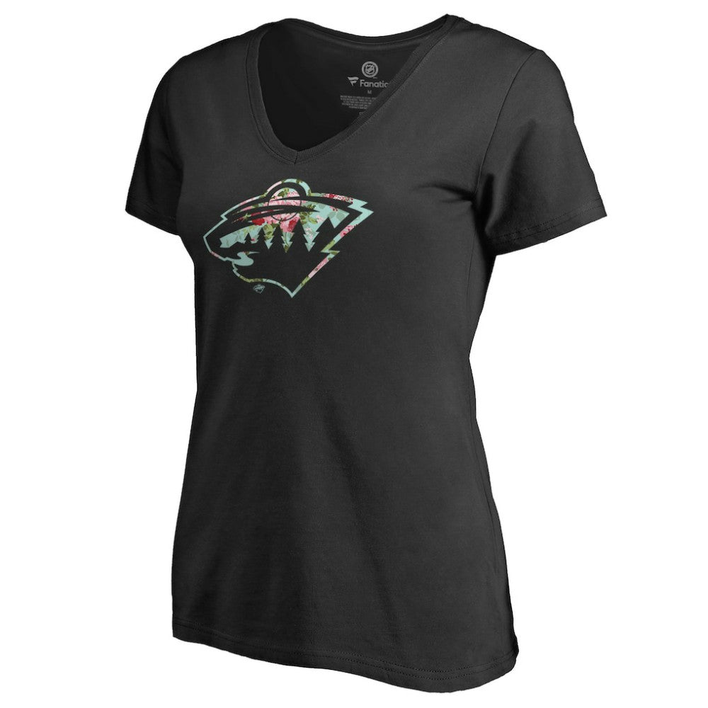 Minnesota Wild Women's Lovely V-Neck T-Shirt - Black - NHL 3074451