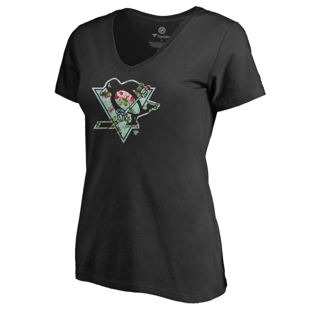 Pittsburgh Penguins Women's Lovely V-Neck T-Shirt - Black - NHL 3074459