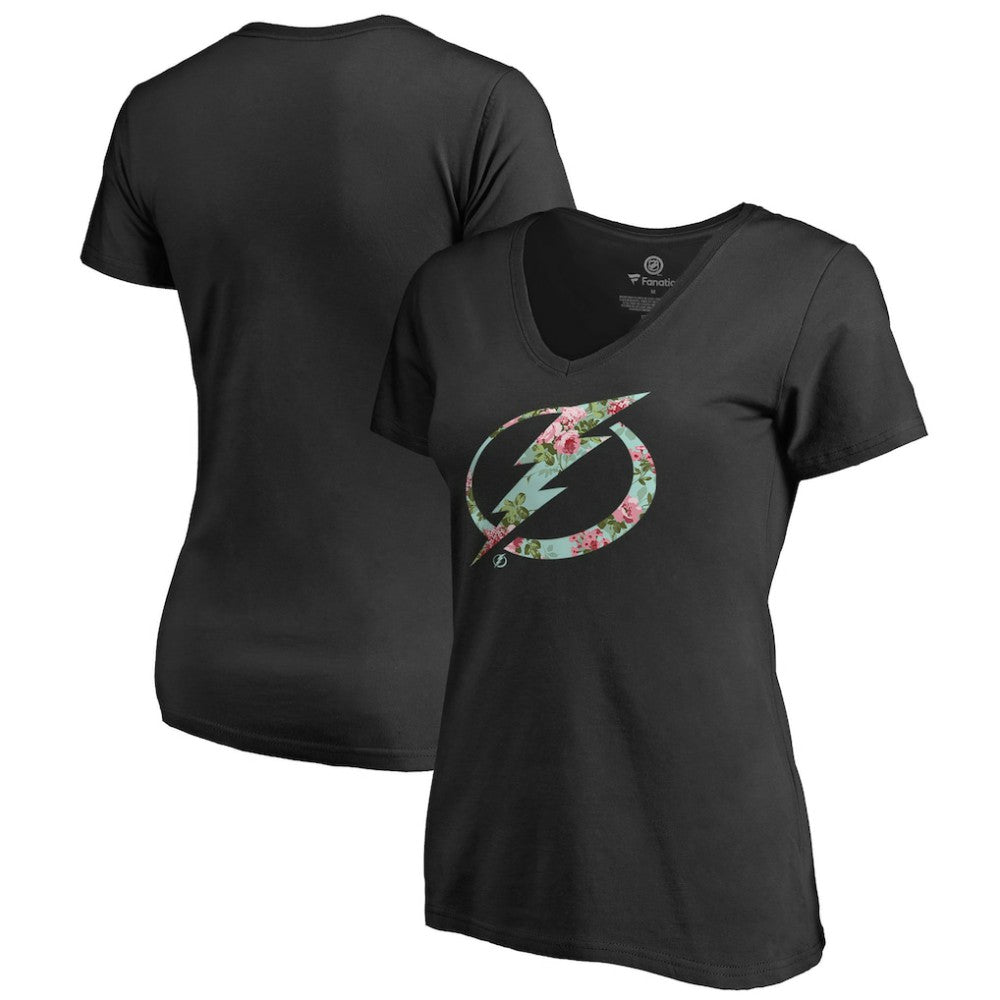 Tampa Bay Lightning Women's Lovely V-Neck T-Shirt - Black - NHL 3074462