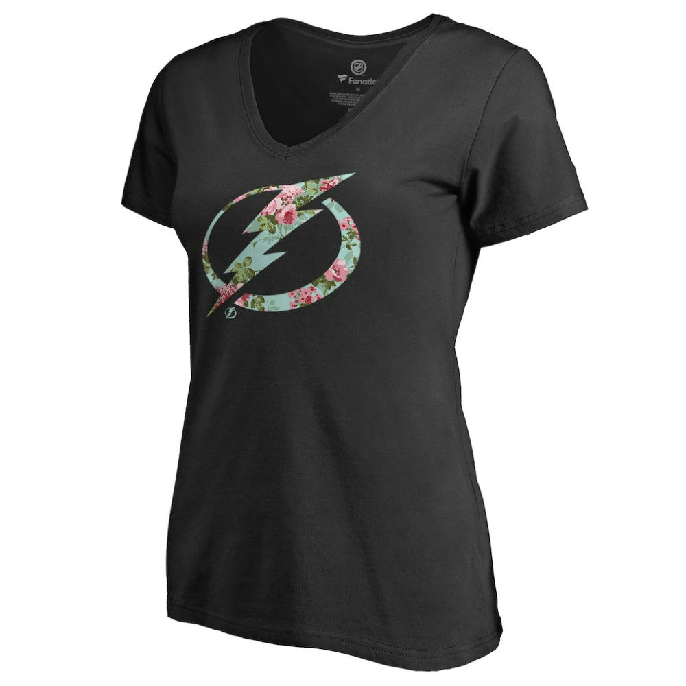 Tampa Bay Lightning Women's Lovely V-Neck T-Shirt - Black - NHL 3074462